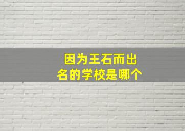 因为王石而出名的学校是哪个