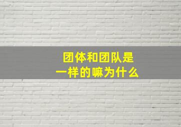 团体和团队是一样的嘛为什么