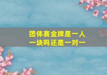 团体赛金牌是一人一块吗还是一对一