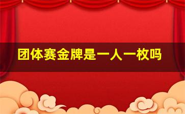 团体赛金牌是一人一枚吗