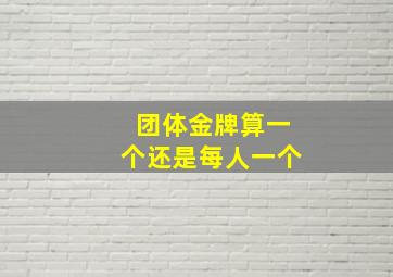 团体金牌算一个还是每人一个