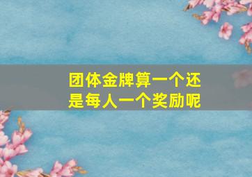 团体金牌算一个还是每人一个奖励呢