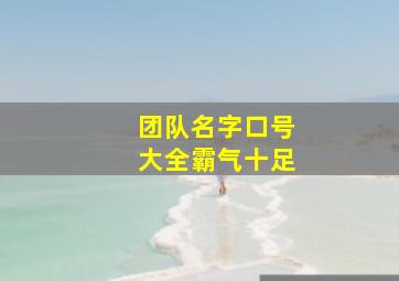 团队名字口号大全霸气十足