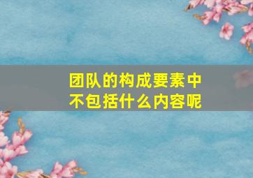 团队的构成要素中不包括什么内容呢