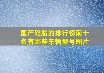 国产轮胎的排行榜前十名有哪些车辆型号图片