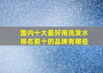 国内十大最好用洗发水排名前十的品牌有哪些