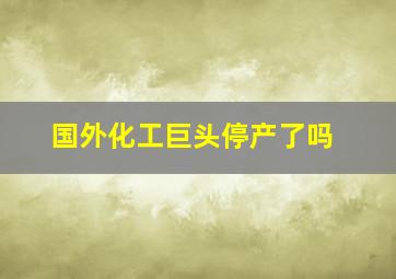 国外化工巨头停产了吗