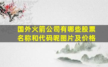 国外火箭公司有哪些股票名称和代码呢图片及价格