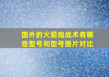 国外的火箭炮战术有哪些型号和型号图片对比