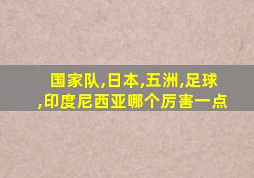 国家队,日本,五洲,足球,印度尼西亚哪个厉害一点