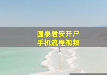 国泰君安开户手机流程视频