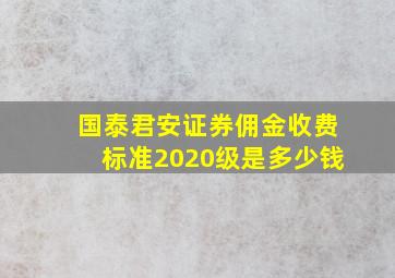 国泰君安证券佣金收费标准2020级是多少钱