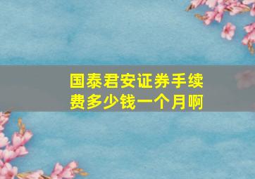 国泰君安证券手续费多少钱一个月啊