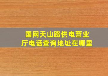 国网天山路供电营业厅电话查询地址在哪里