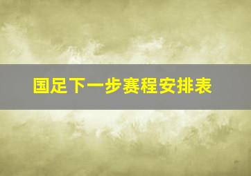 国足下一步赛程安排表