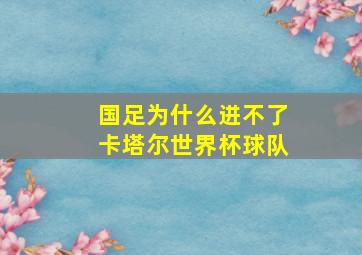 国足为什么进不了卡塔尔世界杯球队