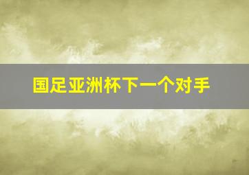 国足亚洲杯下一个对手