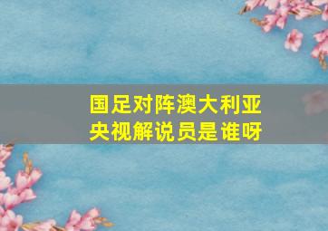 国足对阵澳大利亚央视解说员是谁呀