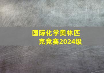 国际化学奥林匹克竞赛2024级