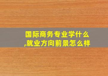 国际商务专业学什么,就业方向前景怎么样