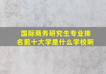 国际商务研究生专业排名前十大学是什么学校啊