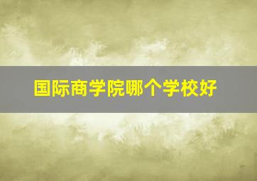 国际商学院哪个学校好