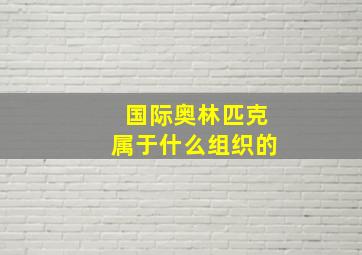 国际奥林匹克属于什么组织的