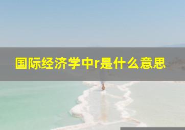 国际经济学中r是什么意思