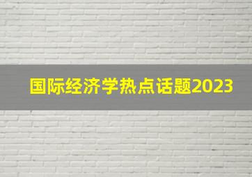 国际经济学热点话题2023