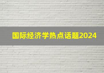 国际经济学热点话题2024