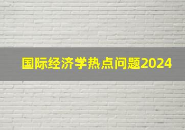 国际经济学热点问题2024