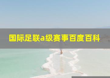 国际足联a级赛事百度百科