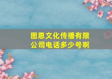 图恩文化传播有限公司电话多少号啊