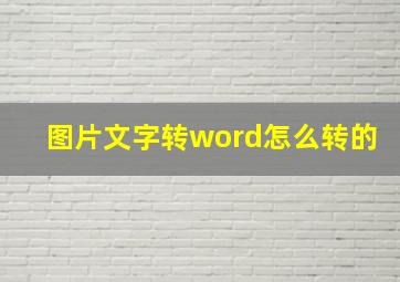 图片文字转word怎么转的