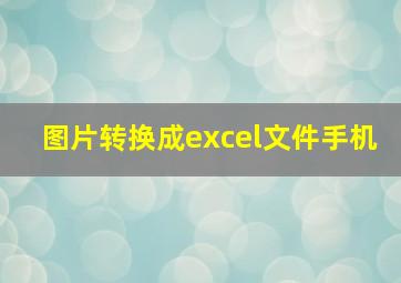 图片转换成excel文件手机