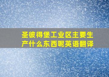 圣彼得堡工业区主要生产什么东西呢英语翻译