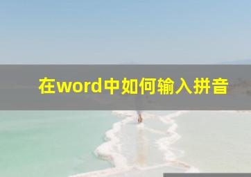 在word中如何输入拼音