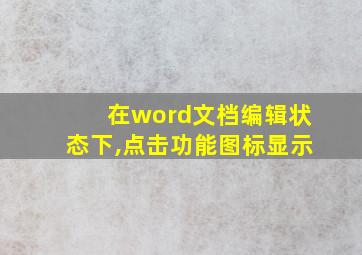 在word文档编辑状态下,点击功能图标显示