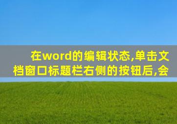 在word的编辑状态,单击文档窗口标题栏右侧的按钮后,会