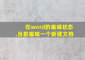 在word的编辑状态,当前编辑一个新建文档