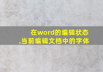 在word的编辑状态,当前编辑文档中的字体