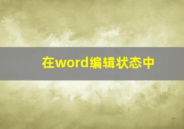 在word编辑状态中