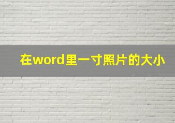 在word里一寸照片的大小