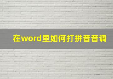 在word里如何打拼音音调