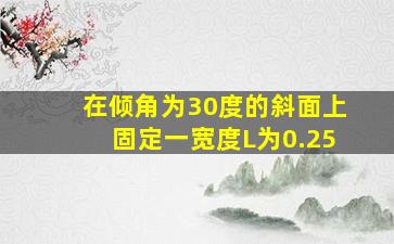 在倾角为30度的斜面上固定一宽度L为0.25