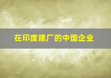 在印度建厂的中国企业