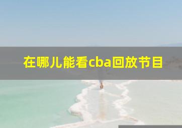 在哪儿能看cba回放节目