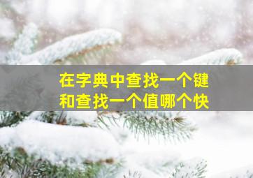 在字典中查找一个键和查找一个值哪个快