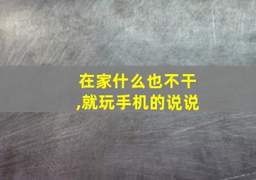 在家什么也不干,就玩手机的说说