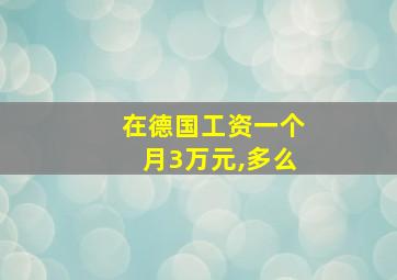 在德国工资一个月3万元,多么